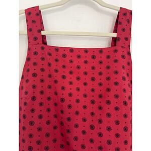 Madewell red/black cotton top, tie back,‎ MED